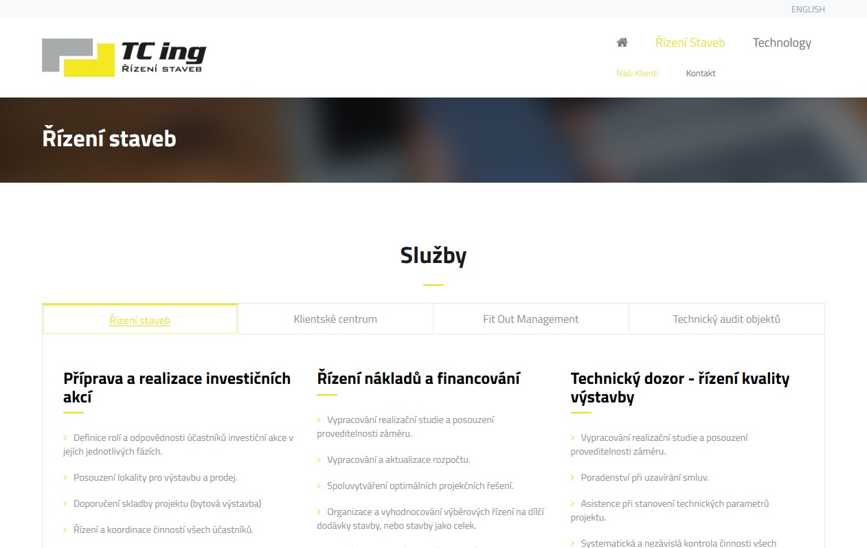 TC ing s.r.o website screenshot